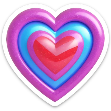 heart with iridescent glitter sticker