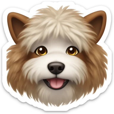 fluffy dog with brown hair sticker