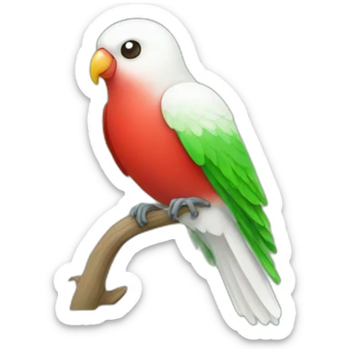 Red white and Green Love bird sticker