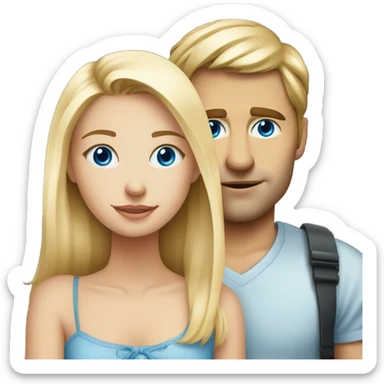 Pretty blond girl, blue eyes with a ugly rat man  sticker
