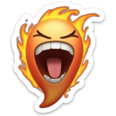 screaming peach on fire sticker