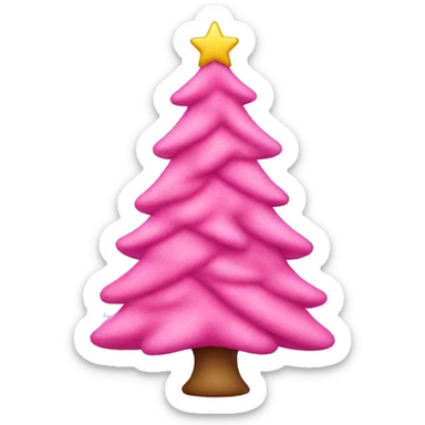 Pink Christmas tree sticker
