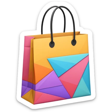 aesthetic shopping bag with pattern sticker