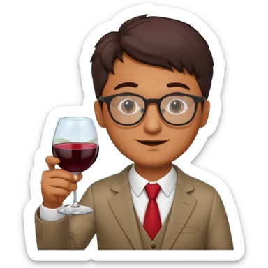 A male Italian accountant who loves red wine fishing movies wears glasses sticker