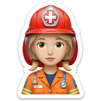 girl emergency worker sticker