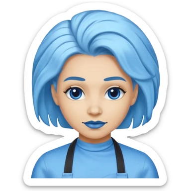 blue mutant hairdresser sticker