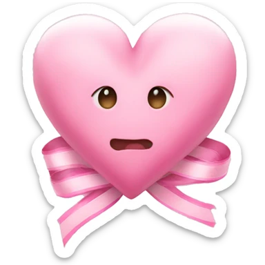  Babypink heart with ribbons  sticker