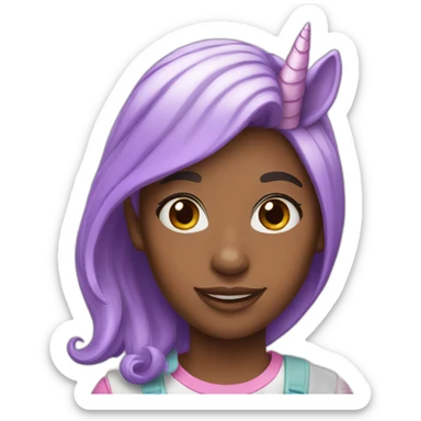 Girl-with-unicorn-hat sticker