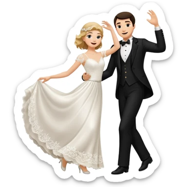 I want a couple dancing in a weeding dress sticker