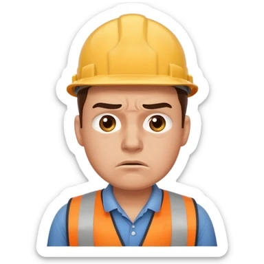 worker in stress sticker
