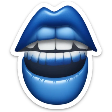 blue lipstick sticker