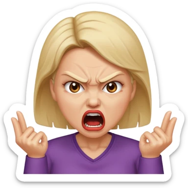 the manager yelling at her to stop with angry face
 sticker