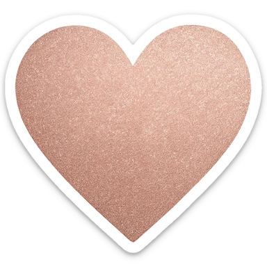 Edit the glittery gold color heart to a glittery rose gold color heart with a subtle gradient and no border. Keep the background transparent. Maintain the glittery texture and subtle gradient effect in rose gold tones sticker