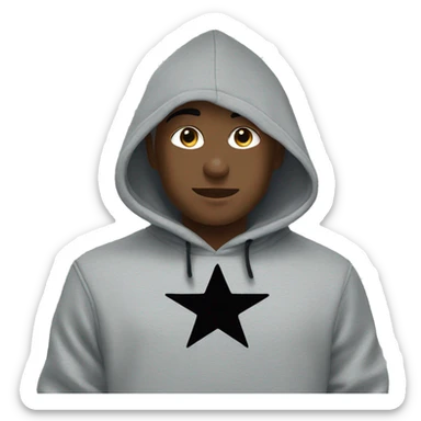 Gray Nike hoodie with a black star  sticker