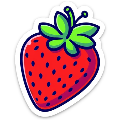 neon acid strawberry sticker