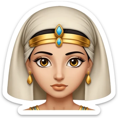 Mujer egipcia con piel blanca y ojos negros sticker