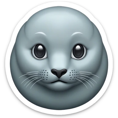 Cinematic Noble Seal Portrait Emoji, Poised and streamlined, with a sleek, smooth body of glossy, muted hues and expressive, dark eyes complemented by a rounded, agile head, Simplified yet sharp and sophisticated features, highly detailed, glowing with a soft, maritime luminescence, high shine, intelligent and graceful, stylized with an air of coastal authority, focused and alert, soft glowing outline, capturing the essence of a watchful marine guardian that appears ready to glide out of the screen with effortless authority! sticker