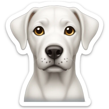 White alabai with cropped ears sticker