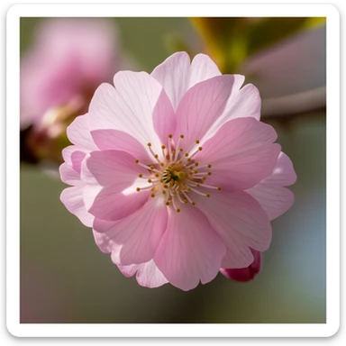 single pink cherry blossom flower, no background sticker