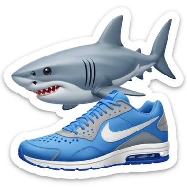 Shark with blue Nike shoes sticker