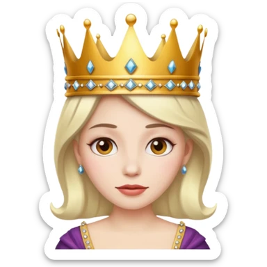 Colocha blanca con corona de reina  sticker