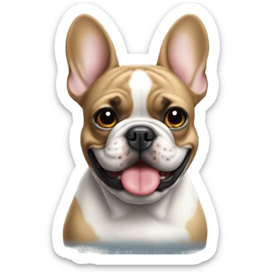 Dog french bulldog head happy sticker