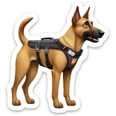 Search and rescue malinois dog sticker