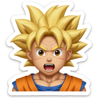 goku super saiyan open mouth sticker
