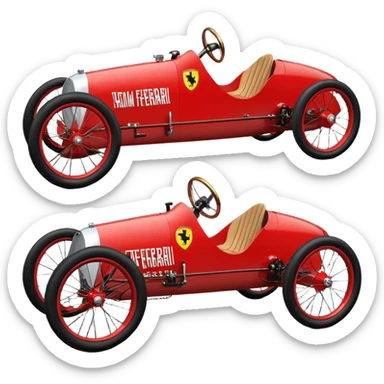 1934 Ferrari racing retro cyclekart with advanced suspension and steering system  sticker