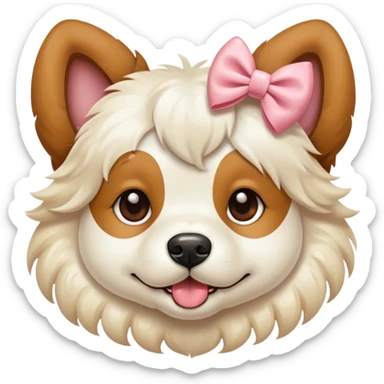 dog with coquette bow sticker