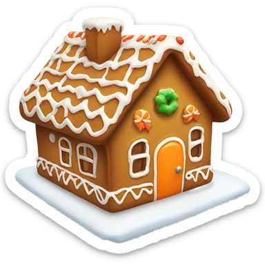 Gingerbread house with a orange bow  sticker