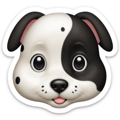 black and white dog spotted bigger eyes, cute sticker