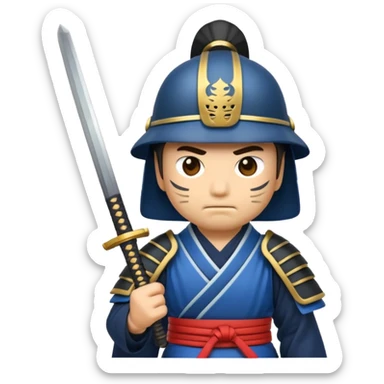 Make me a samurai emoji holding a sword. sticker