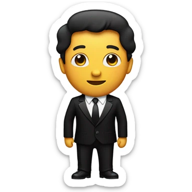 Black tuxedo and tie no person sticker
