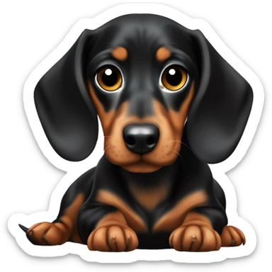Mini Dachshund black and tan  sticker