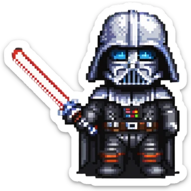 Oreo cookie wearing Darth Vader costume with helmet and lightsaber sticker