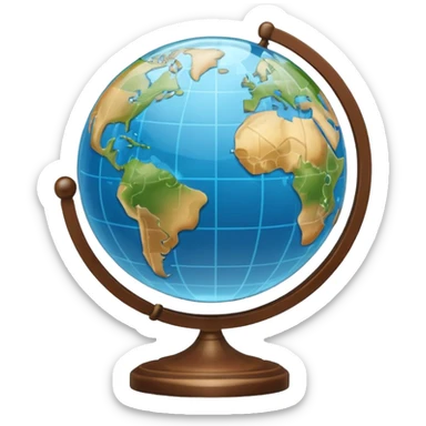 Outline of a  globe sticker