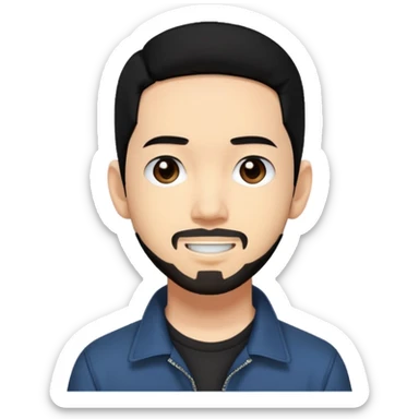 Mike Shinoda black hair sticker