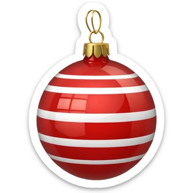 A Red Striped Ornament sticker