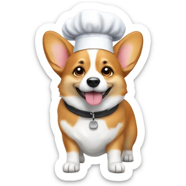 Corgi with chef hat sticker