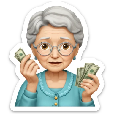 the granny should be counting money sticker