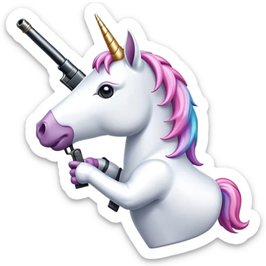 unicorn with a gun sticker