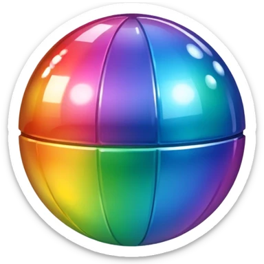 a disco ball with rainbow gradient sticker
