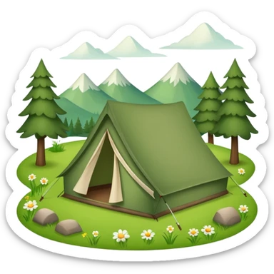 camp tent landscape sticker