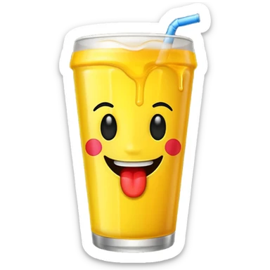Emoji drinking redbull sticker