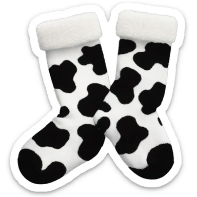 Fuzzy cowprint socks sticker