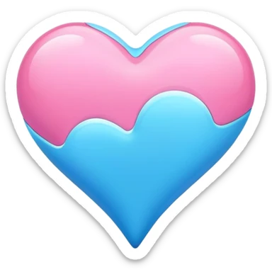 Pink and blue heart  sticker