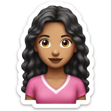 Morena girl in pink portrait sticker