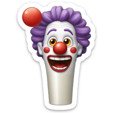 Clown with a cylinder that yells  sticker
