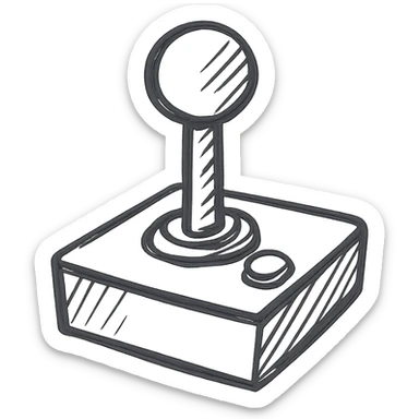 joystick icon, outline only, stroke color #442C58, simple, modern sticker